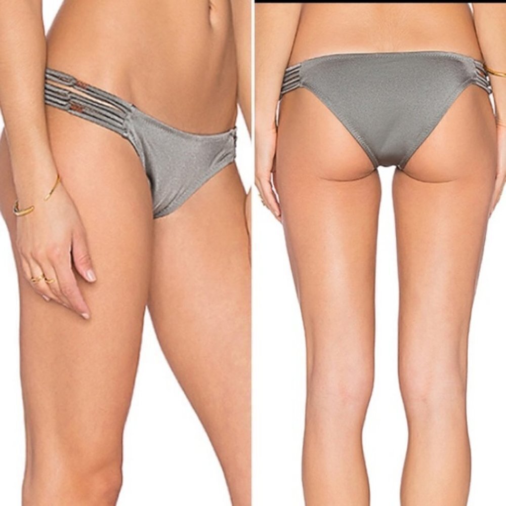 Eberjey Beach Glow Jagger Strappy Beaded Bottom in Sage Grey Size Medium